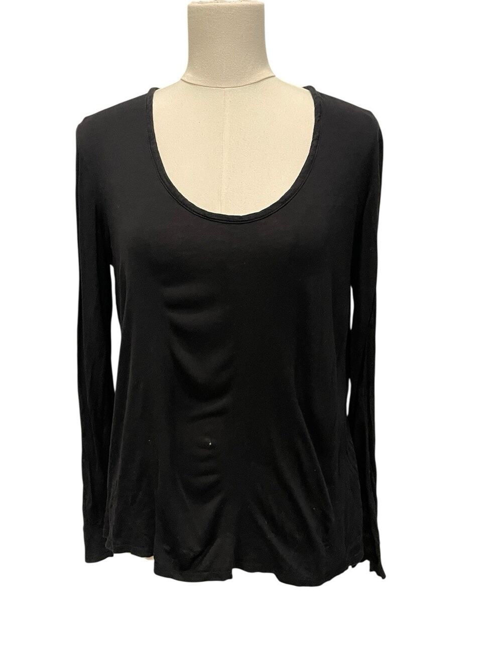 The Row Shirt Top Womens Black Long Sleeve Collared Lightweight Button Front